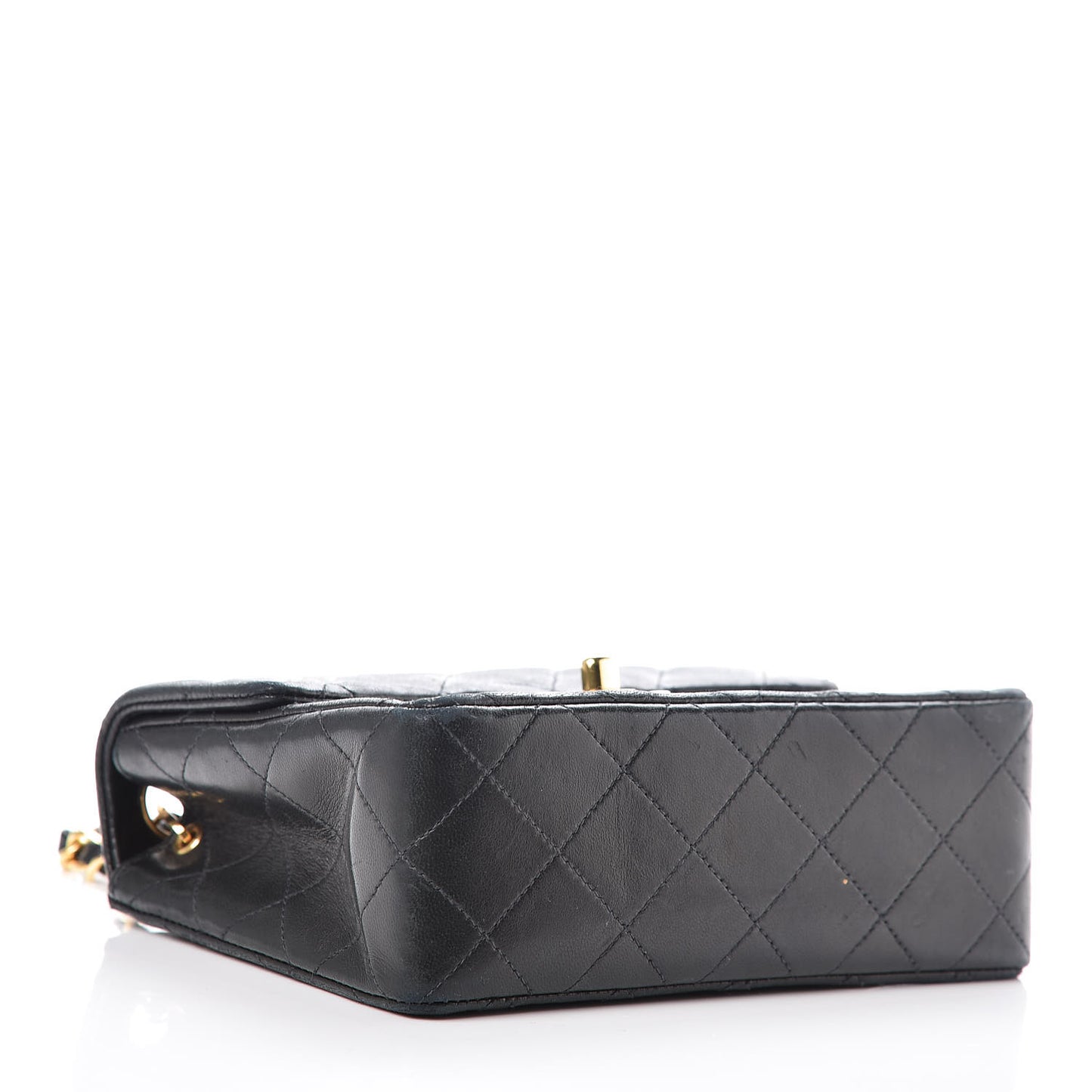 Lambskin Quilted Mini Square Flap Black