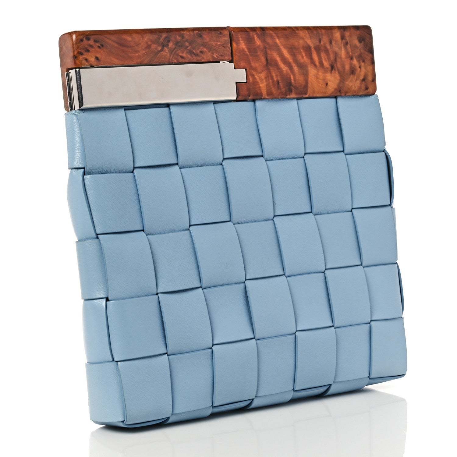 Bottega Veneta Nappa Intrecciato The Snap Clutch Ice Blue 3 of 11