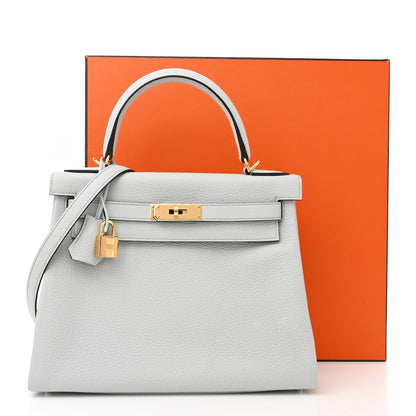 Hermes Taurillon Clemence Kelly Retourne 28 Bleu Pale 12 of 12