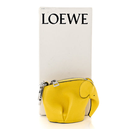 Loewe Calfskin Elephant Coin Purse Bag Charm Key Holder Yellow 5 of 5