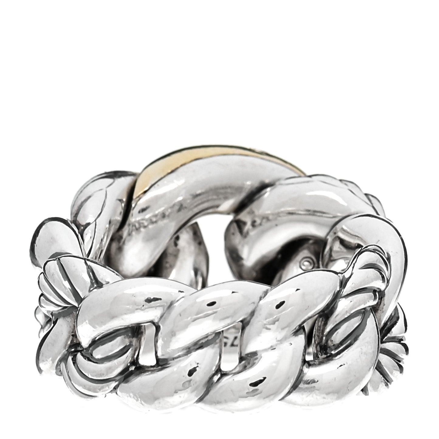 Sterling Silver 18K Yellow Gold Belmont Ring 53 6.5