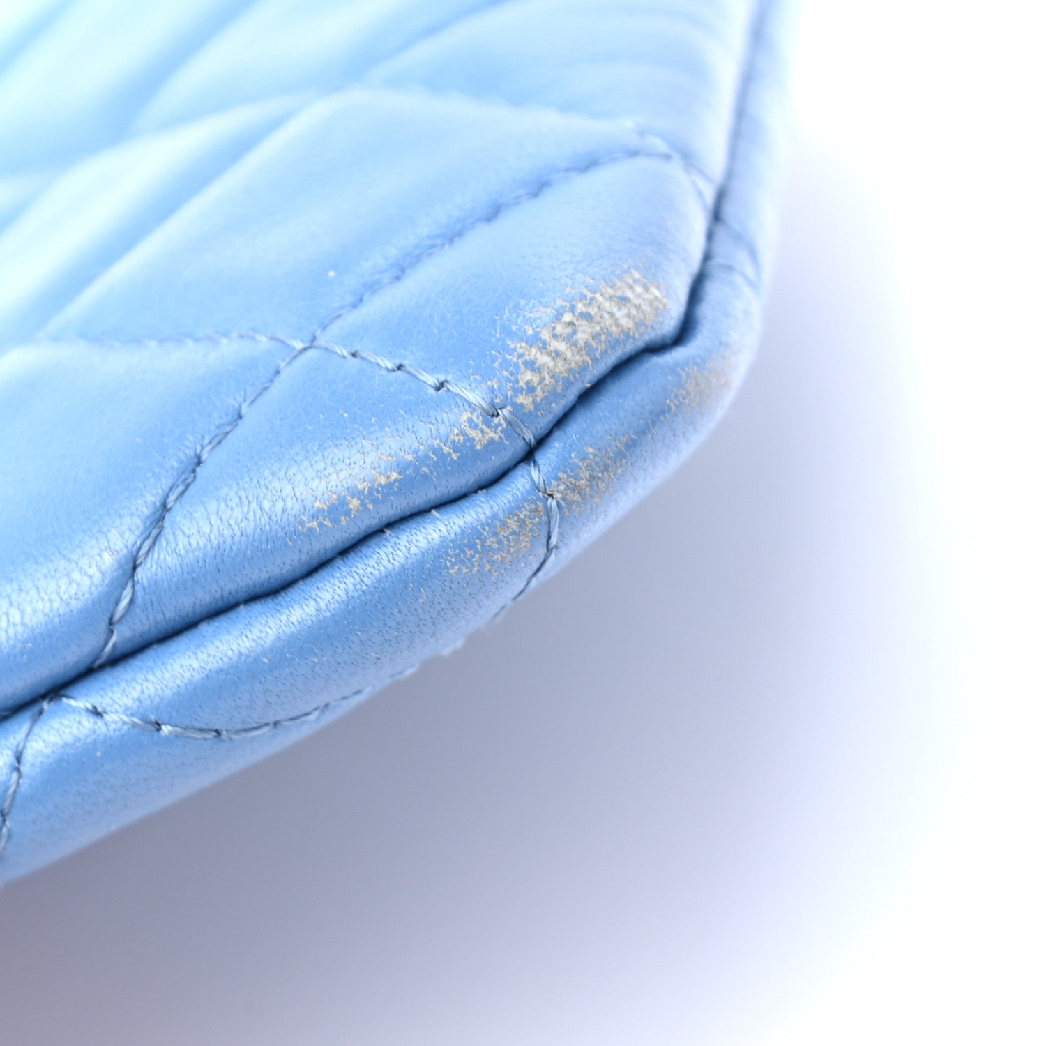 Chanel Lambskin Quilted Small Cosmetic Case Light Blue 12 of 13