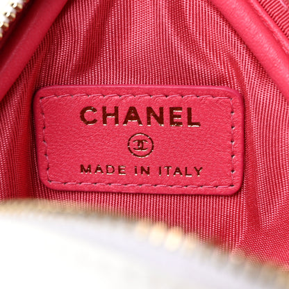 Chanel Lambskin Quilted Diamond Arm Coin Purse White 6 of 8