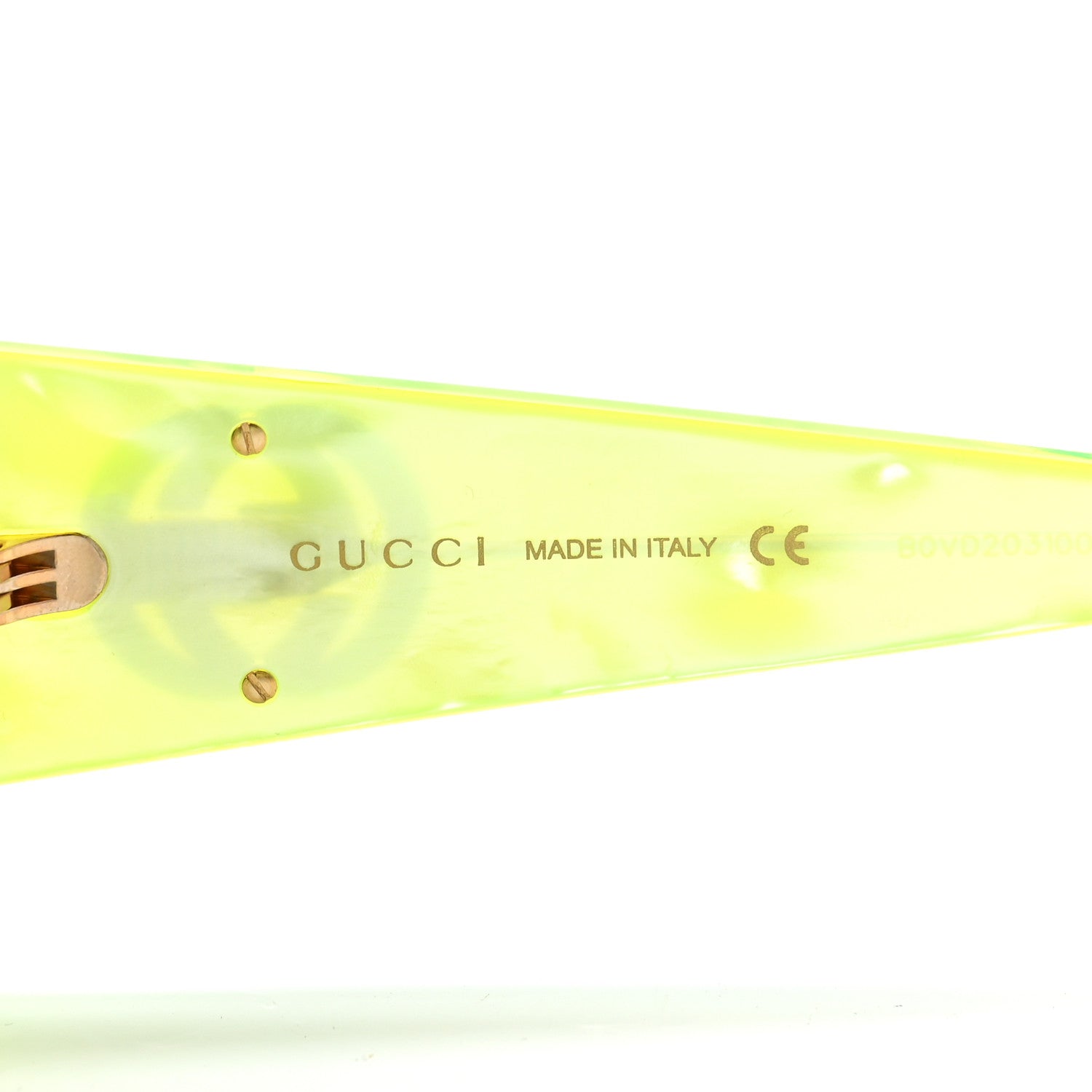 Gucci Shield Sunglasses GG0358S Fluorescent Yellow 5 of 8