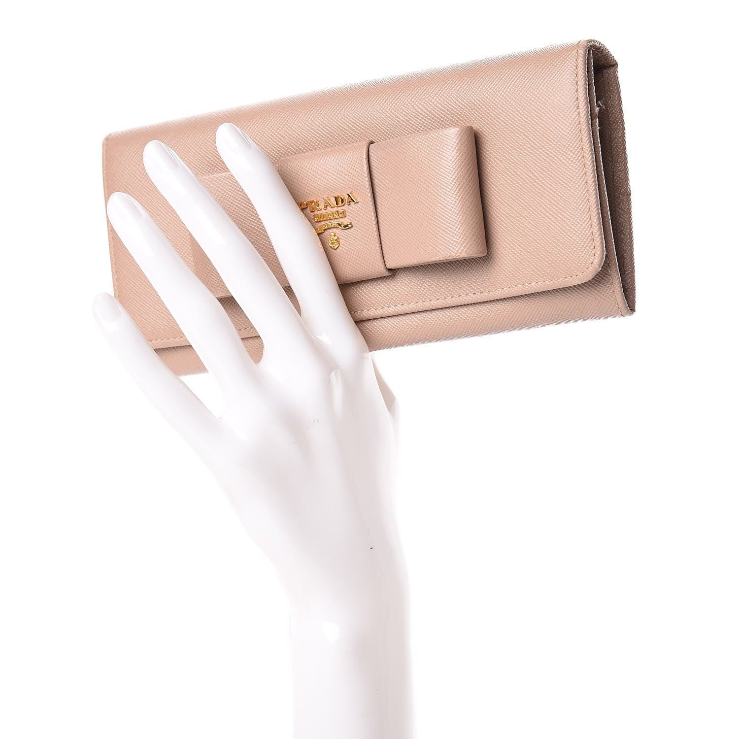 Prada Saffiano Bow Continental Wallet Orchidea 2 of 18