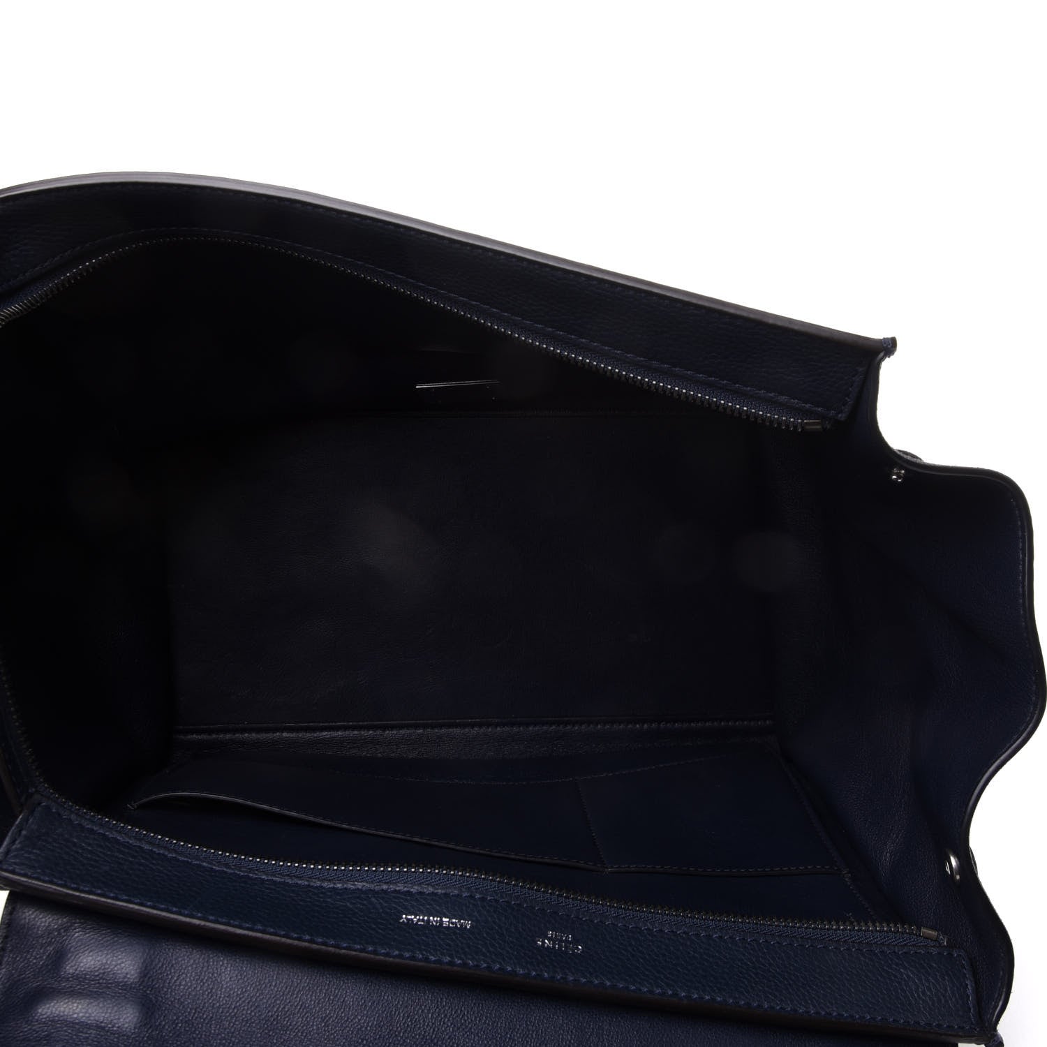 Celine Drummed Calfskin Suede Medium Trapeze Navy Blue 4 of 16