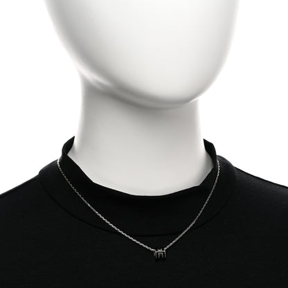 Hermes Lacquered Palladium Mini Pop H Pendant Necklace Black 2 of 6