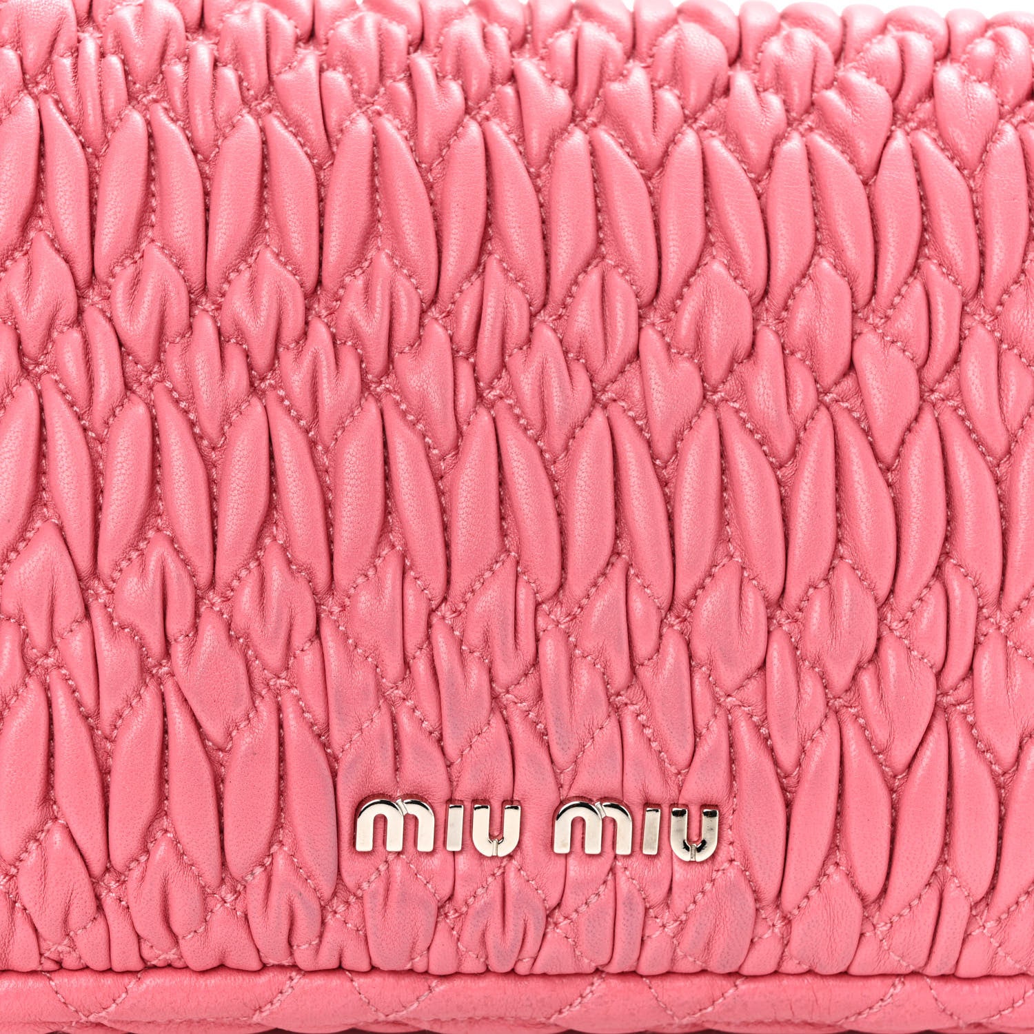 Miu Miu Nappa Matelasse Crystal Flap Clutch Geranio 10 of 10