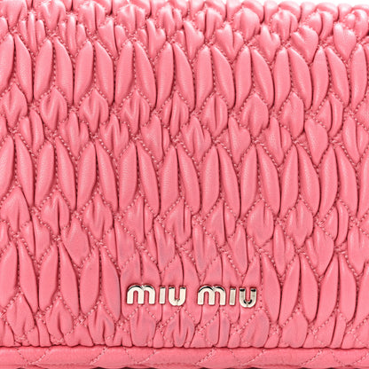 Miu Miu Nappa Matelasse Crystal Flap Clutch Geranio 10 of 10