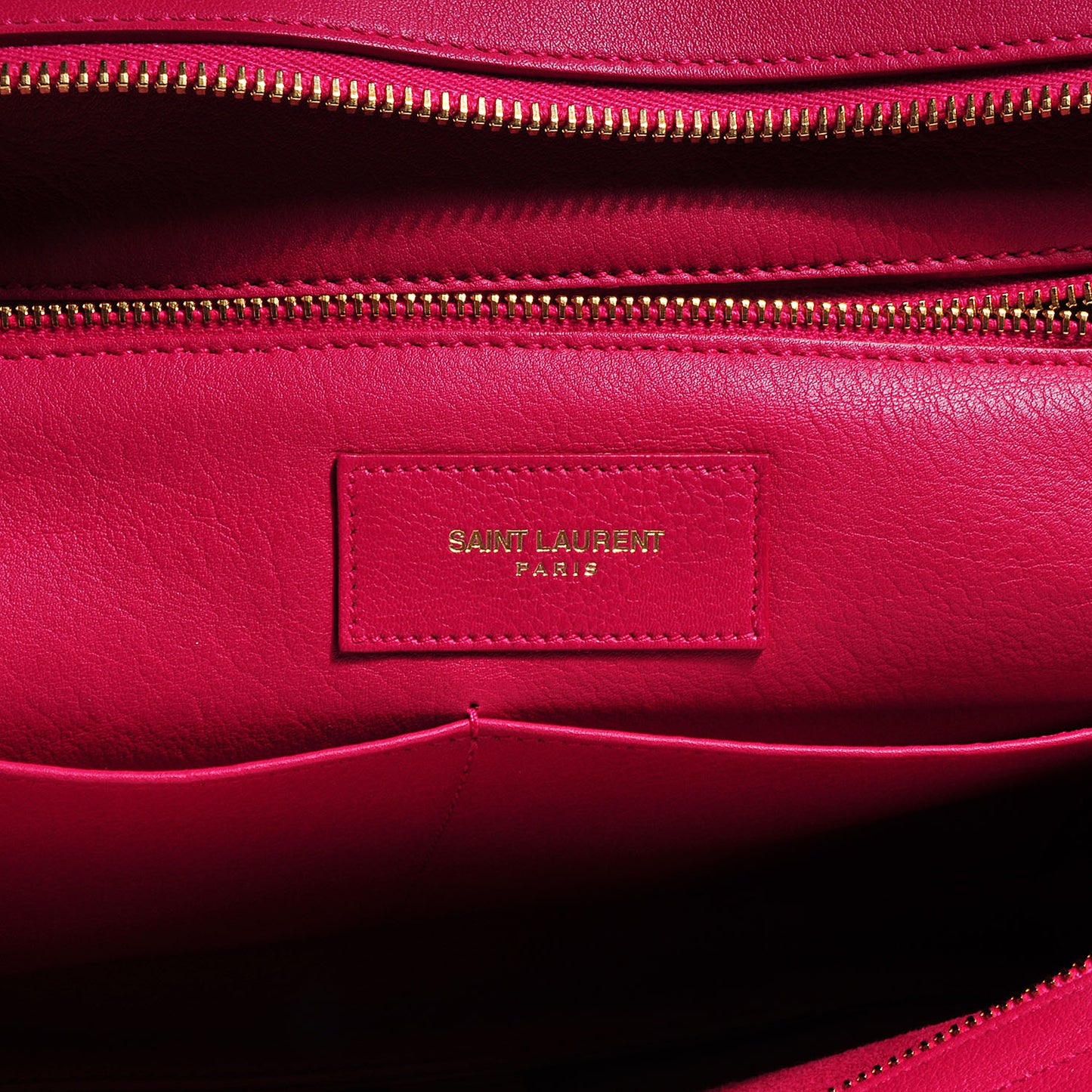 Leather Medium Classic Cabas Y Bag Fuchsia