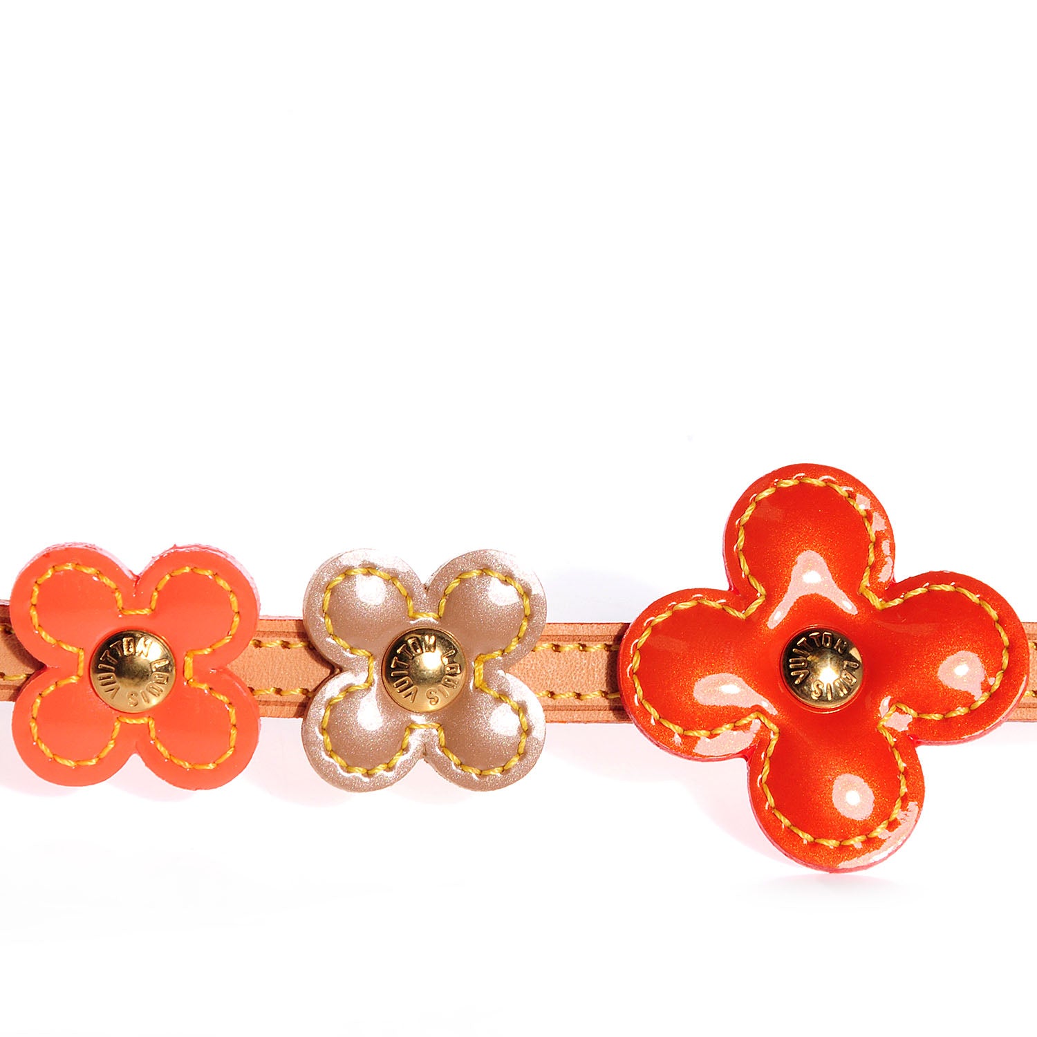 Louis Vuitton Patent Fleur Double Wrap Bracelet Orange 6 of 6