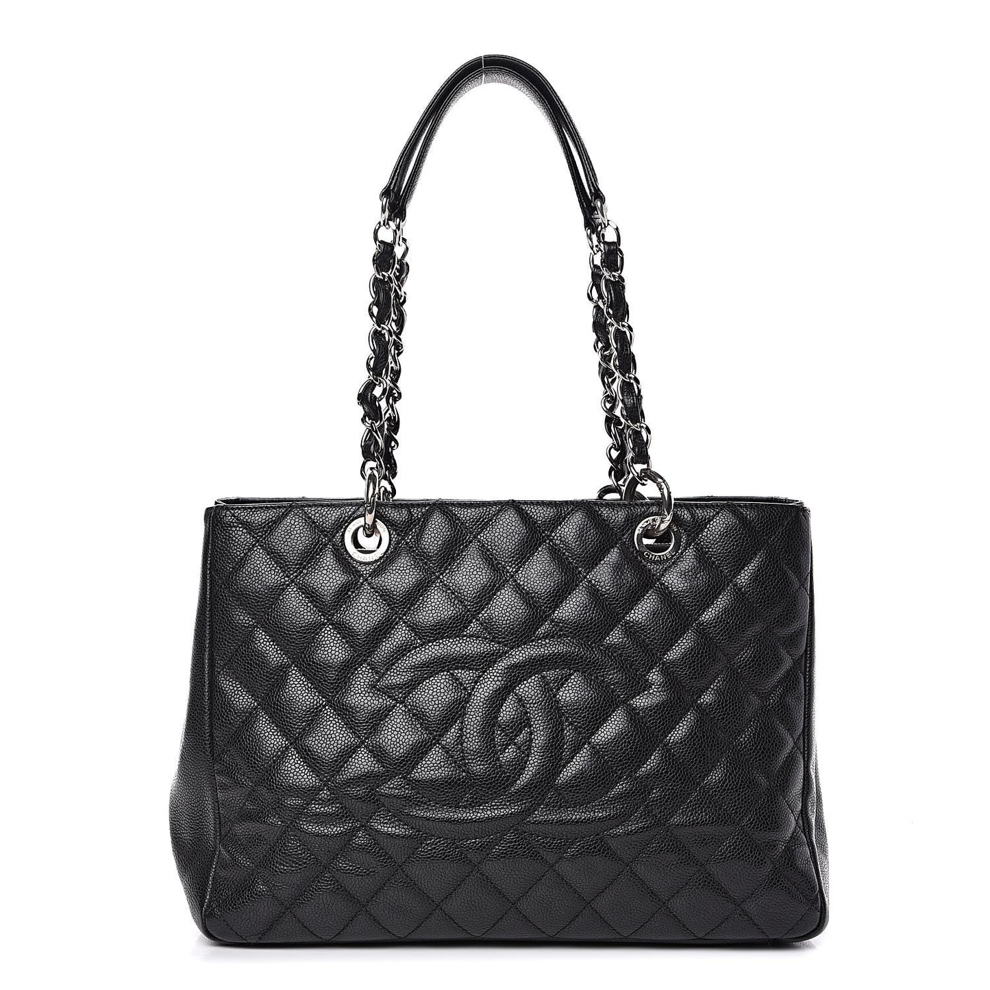 Caviar Quilted Grand Shopping Tote GST Black