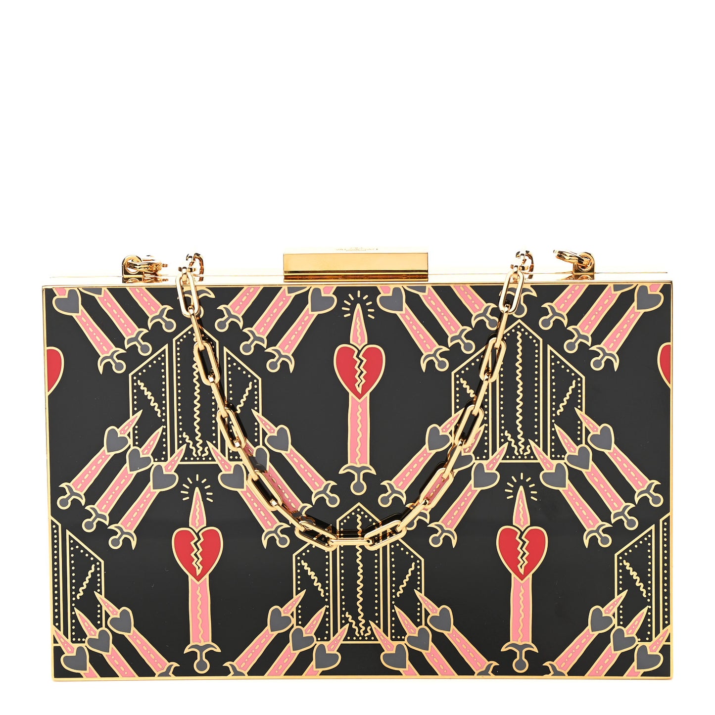 Minaudiere Love Blade Clutch Black Multicolor