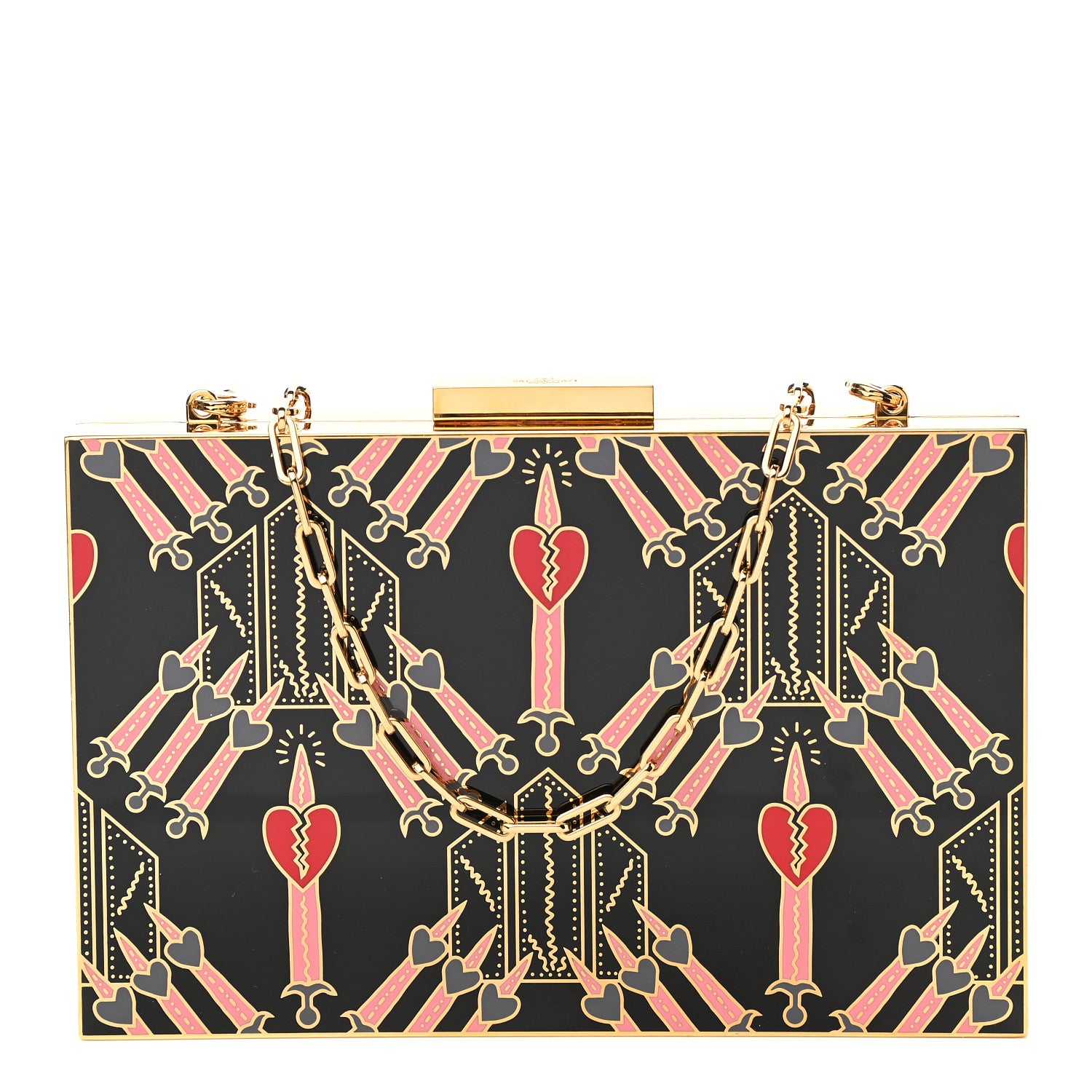 Valentino Garavani Minaudiere Love Blade Clutch Black Multicolor 1 of 8