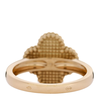 Van Cleef & Arpels 18K Yellow Gold Diamond Mother of Pearl Vintage Alhambra Ring 58 8.25 4 of 5