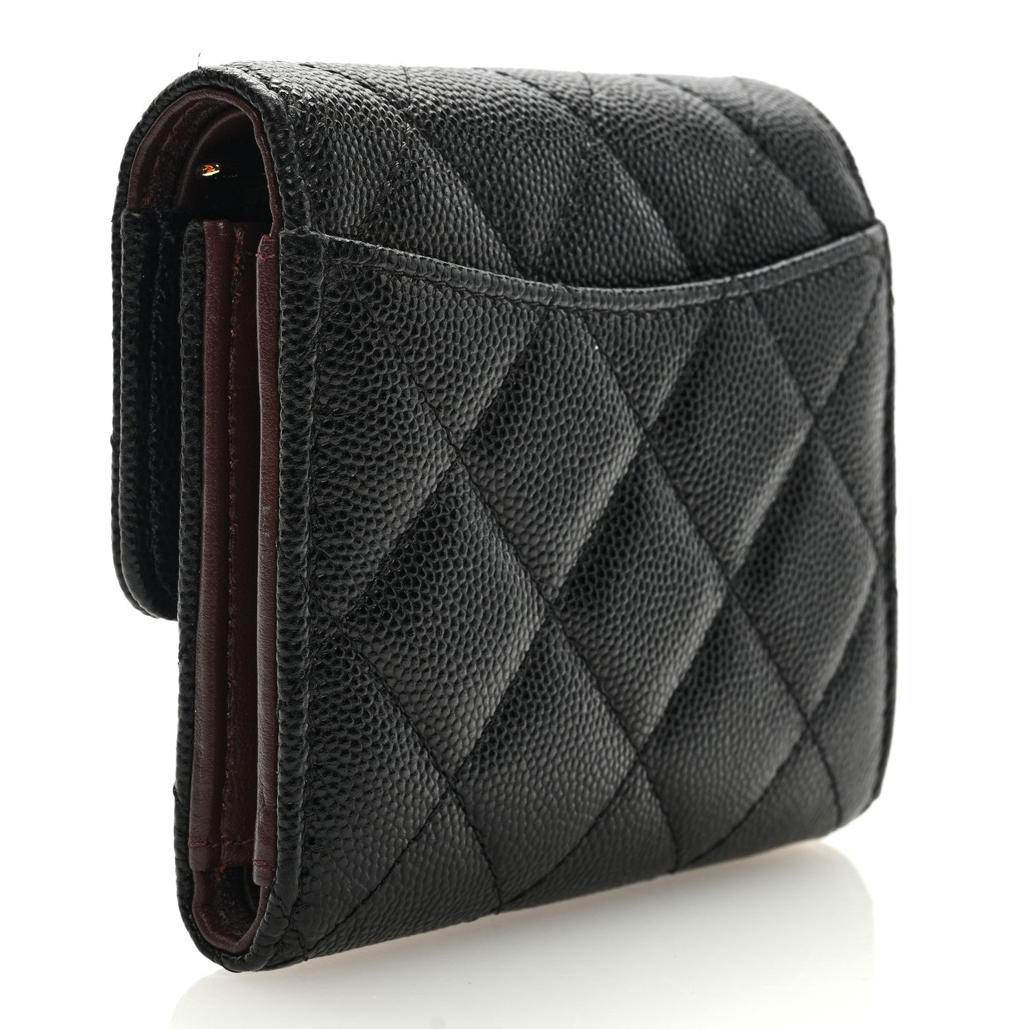 Chanel Caviar Quilted Compact Flap Wallet Black 3 of 7