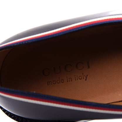 Gucci Calfskin Mens Web Sylvie Loafers 10.5 Black 8 of 12