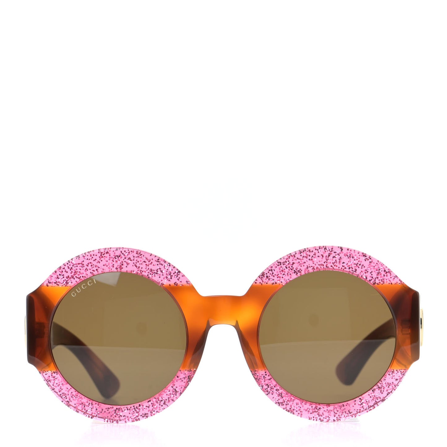 Acetate Round GG0084S Sunglasses Glitter Fuchsia