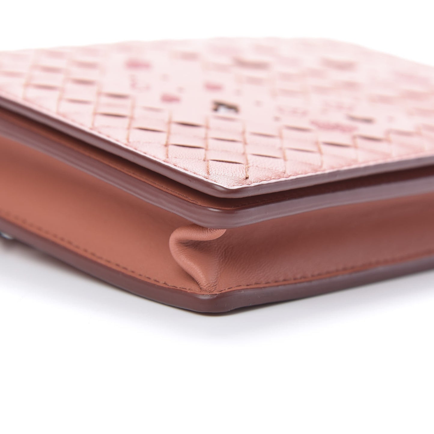 Nappa Ayers Intrecciato Butterfly Chain Wallet Corallo