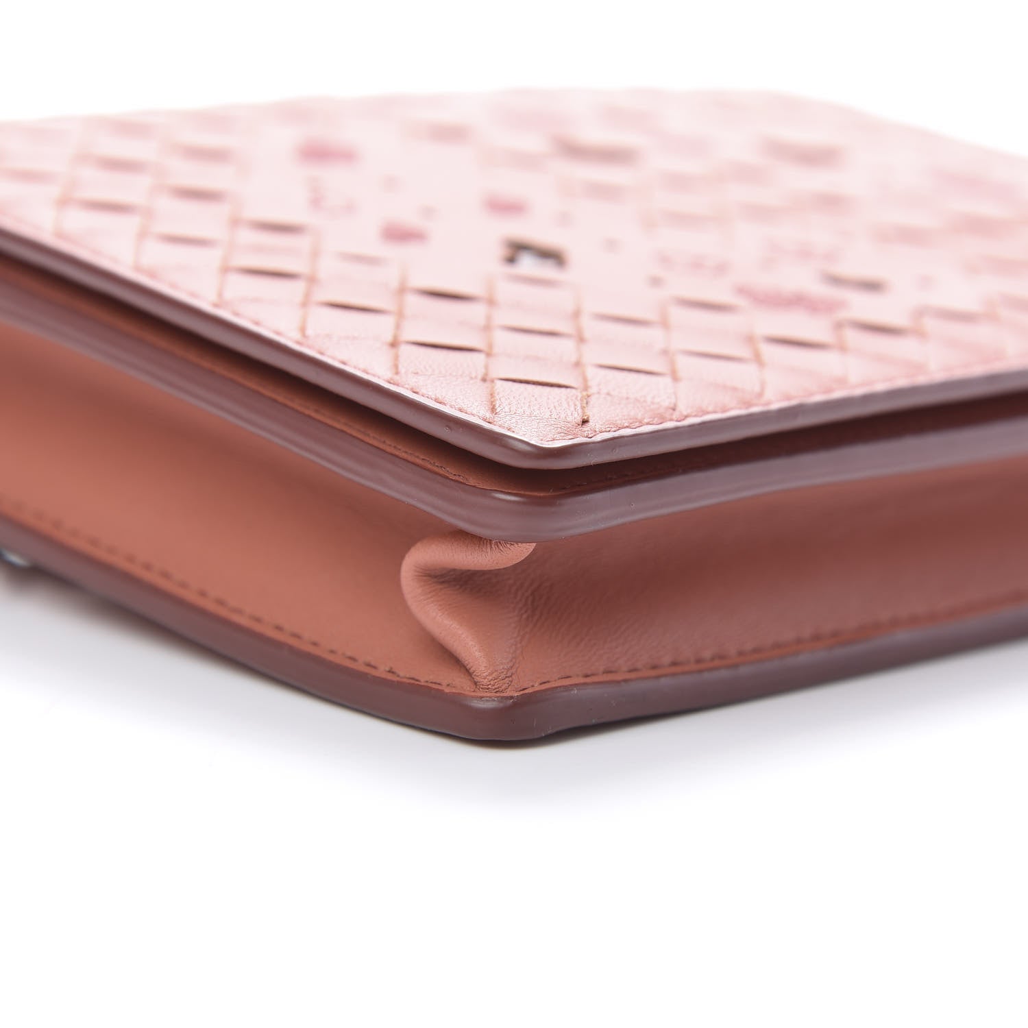 Bottega Veneta Nappa Ayers Intrecciato Butterfly Chain Wallet Corallo 9 of 11