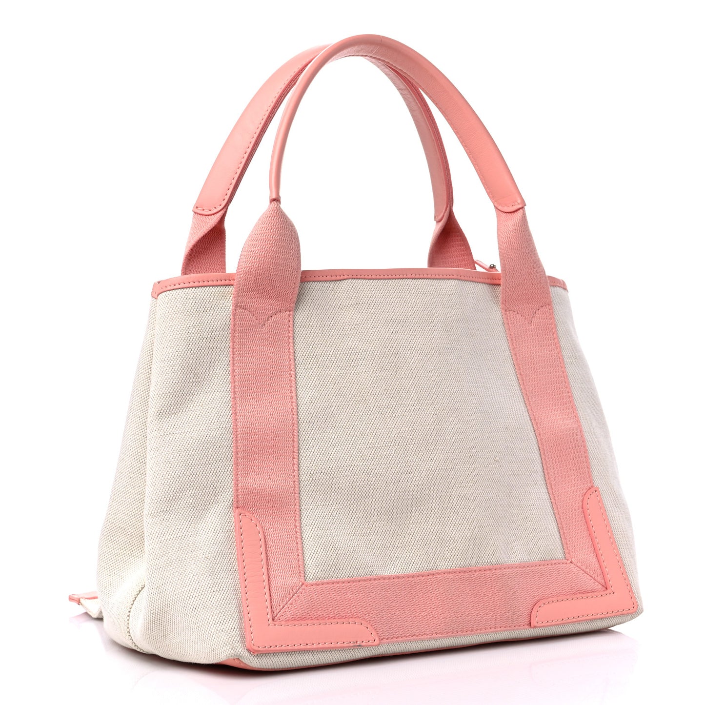 Cotton Canvas Satin Calfskin S Navy Cabas Natural Rose Ballerine