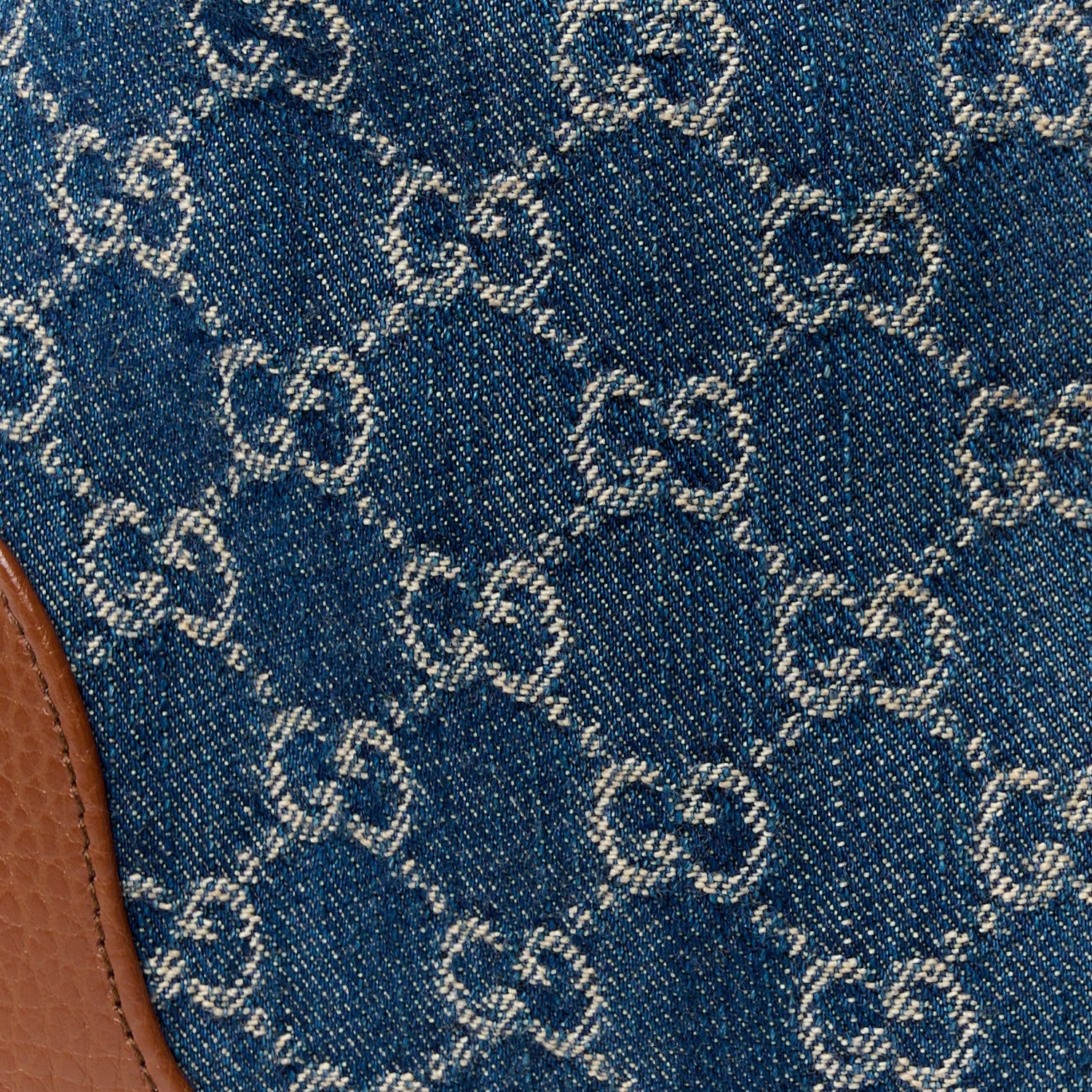 Gucci New Denim GG Monogram Calfskin Small Jackie 1961 Hobo Blue Tea Cuir 9 of 11