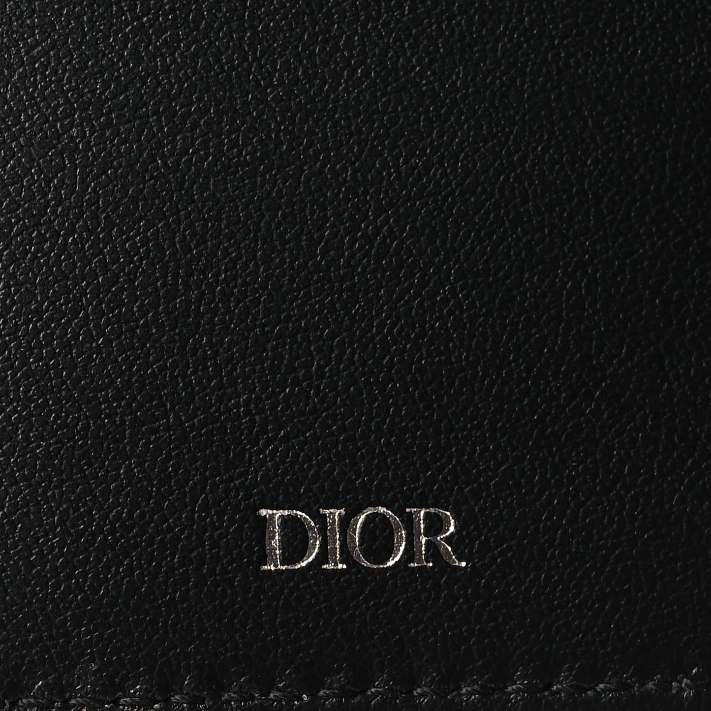 Calfskin Perforated Oblique Bi-Fold Do Galaxy Wallet Black