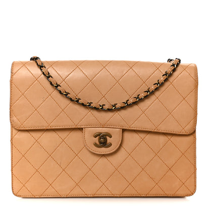 Chanel Lambskin Stitched Jumbo Single Flap Beige 1 of 13