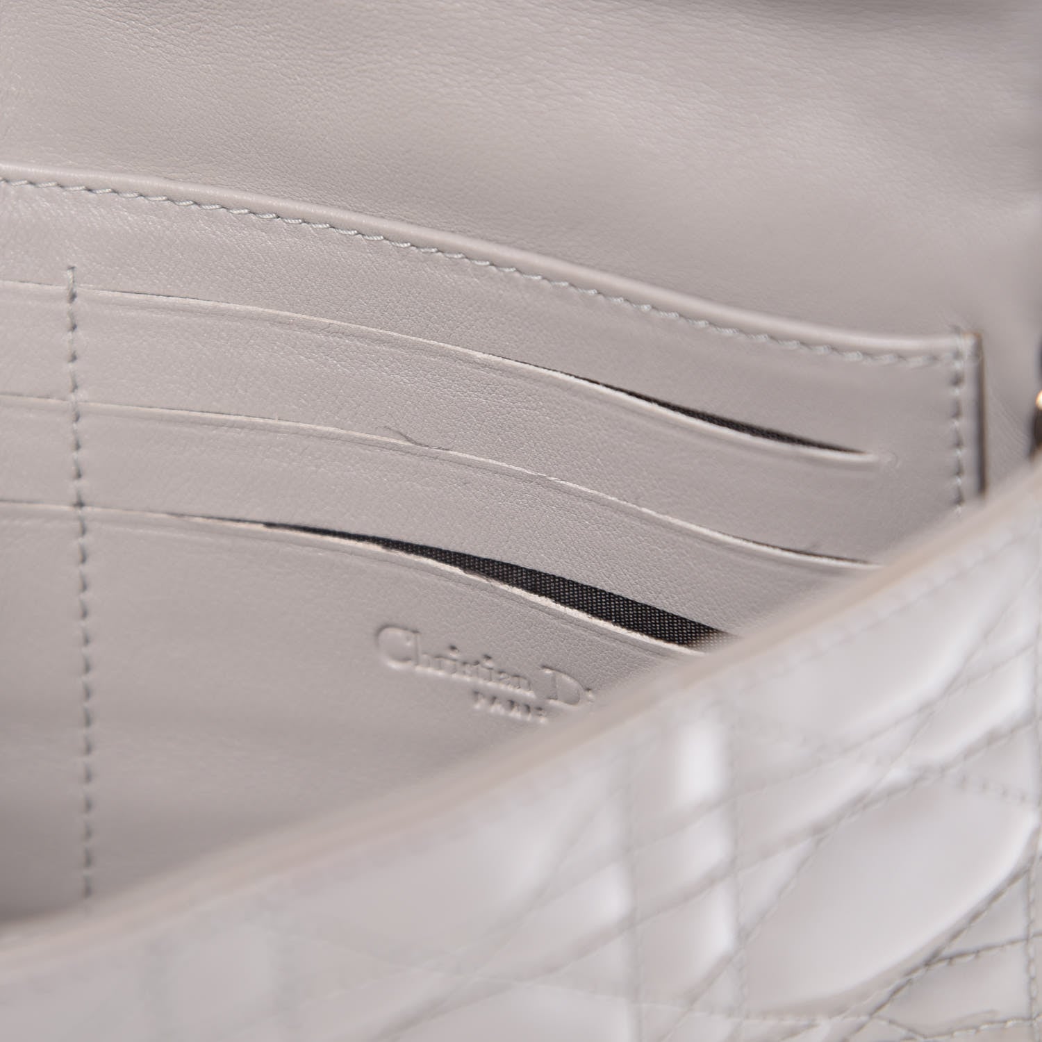 Christian Dior Patent Cannage New Lock Pouch Grey 9 of 9