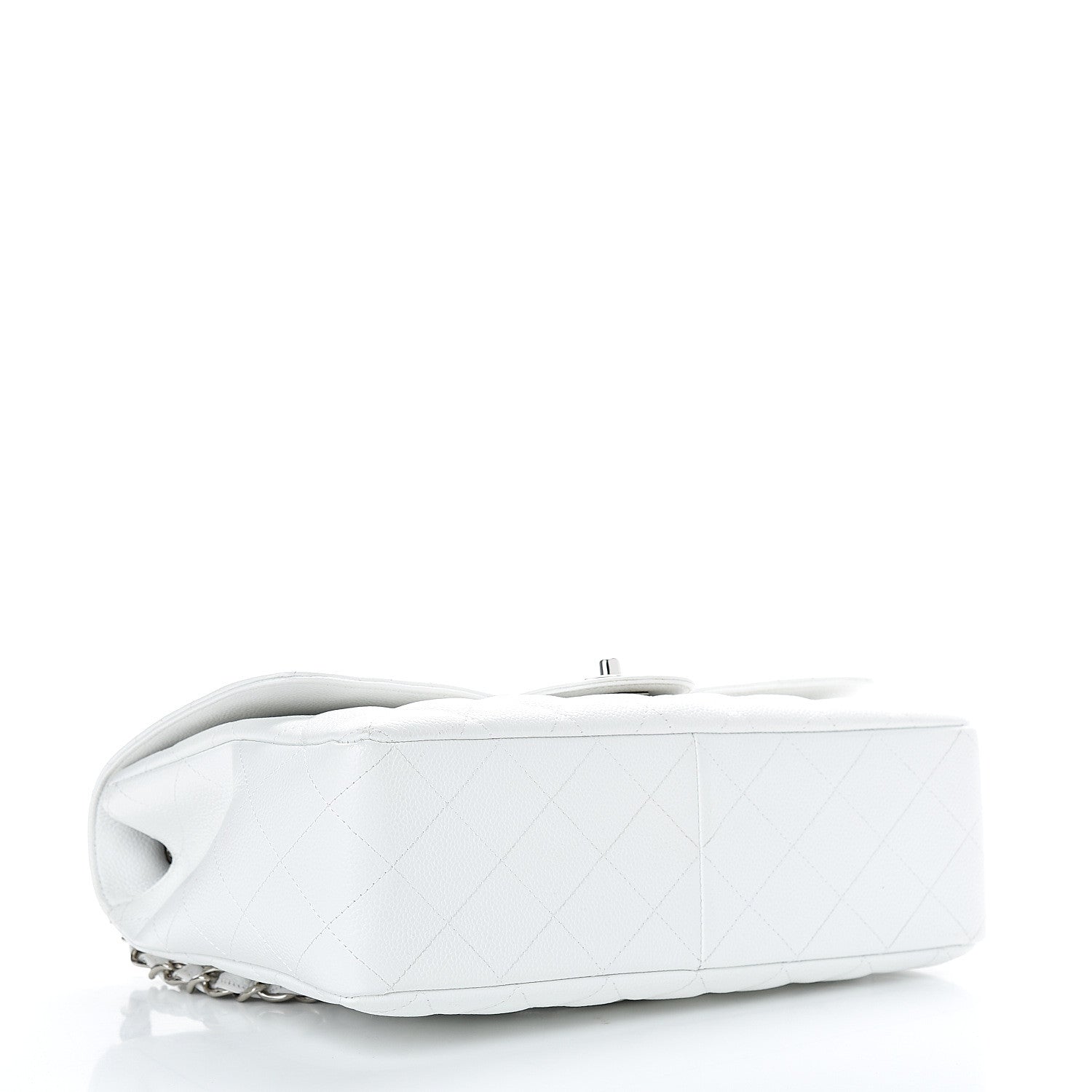 Chanel Caviar Quilted Jumbo Single Flap White 3 of 12