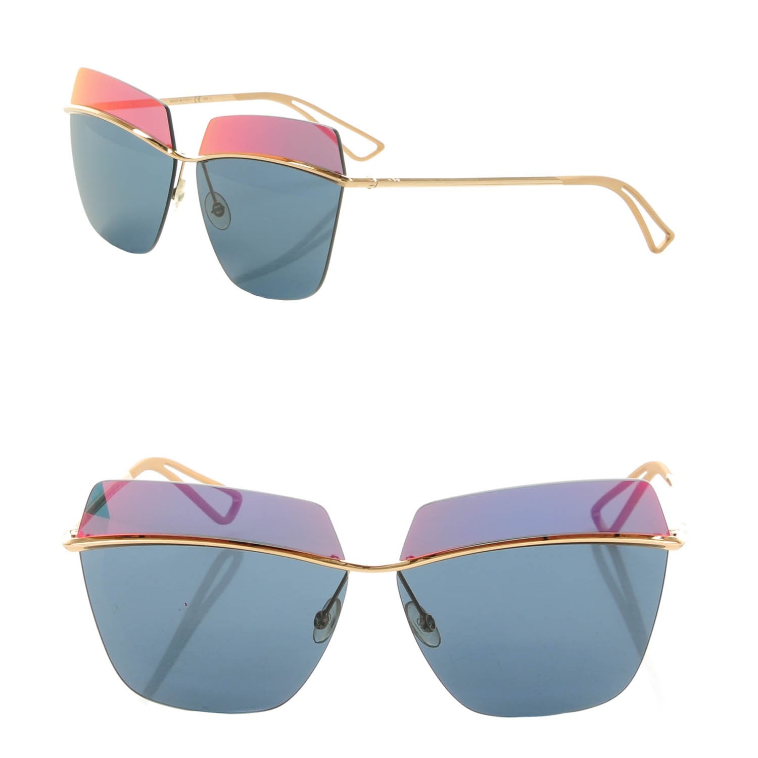 Christian Dior Metal DiorMetallic Sunglasses Orange Blue 1 of 4