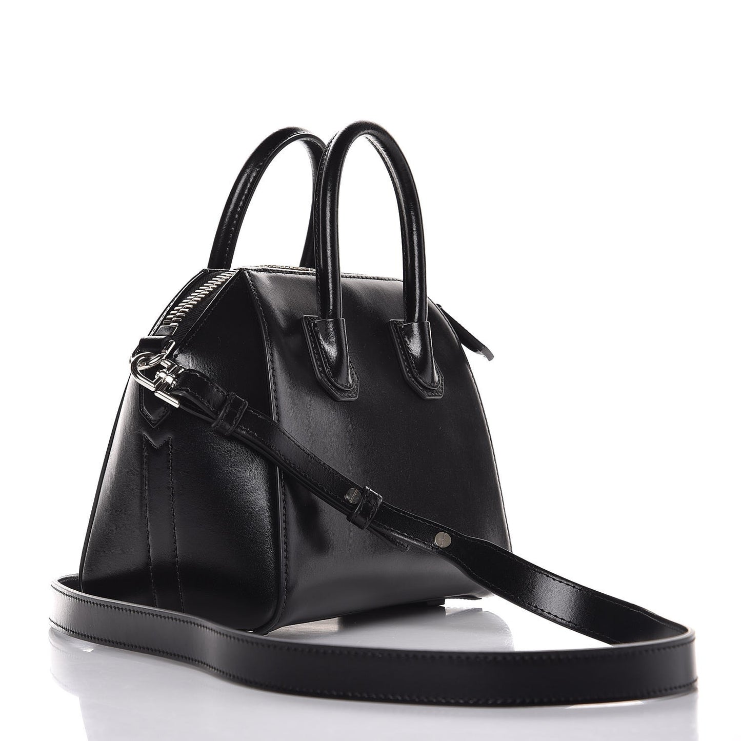 Shiny Lord Calfskin Mini Antigona Black