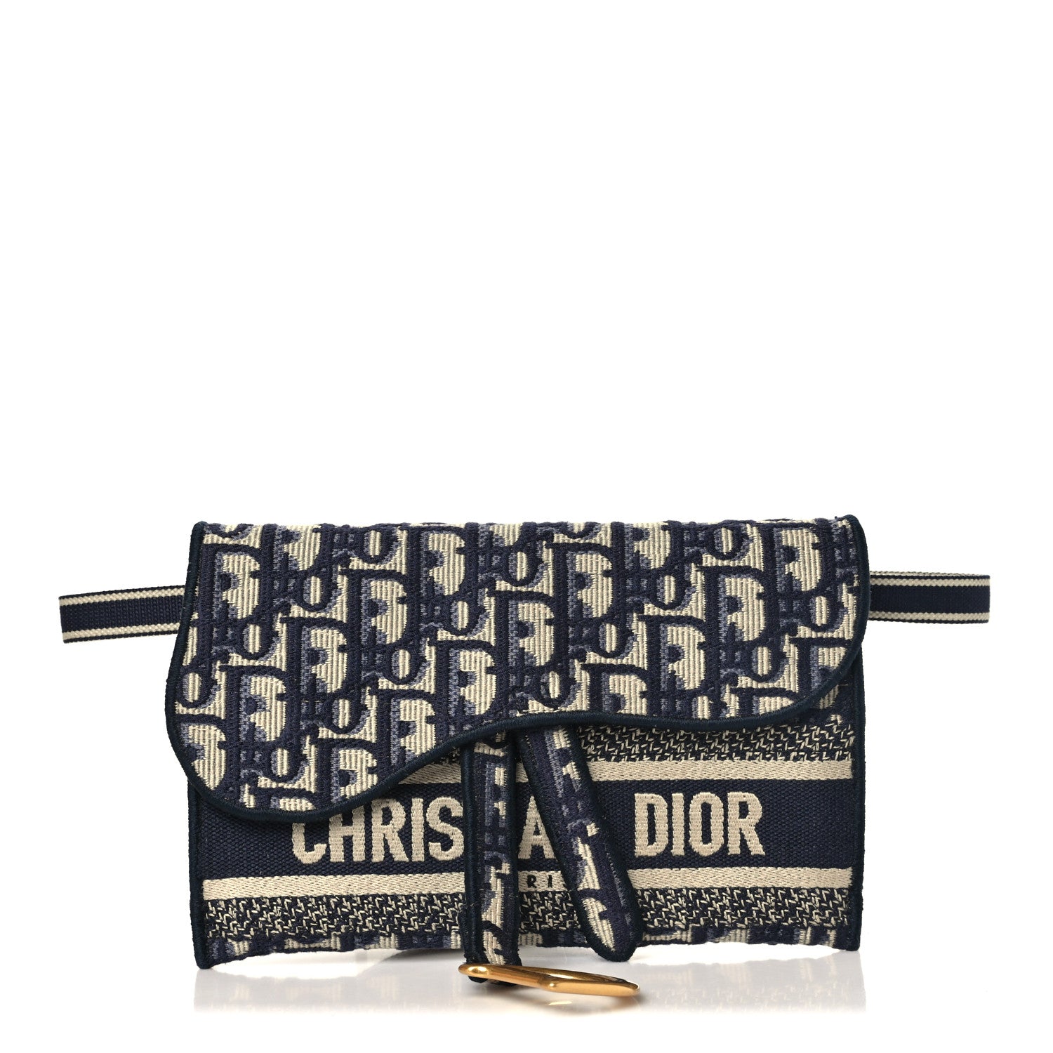 Christian Dior Oblique Slim Saddle Pouch Blue 1 of 9