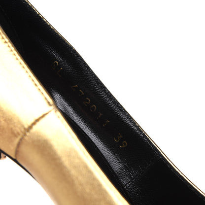 Saint Laurent Calfskin Opyum 100 Pumps 39 Gold 8 of 15