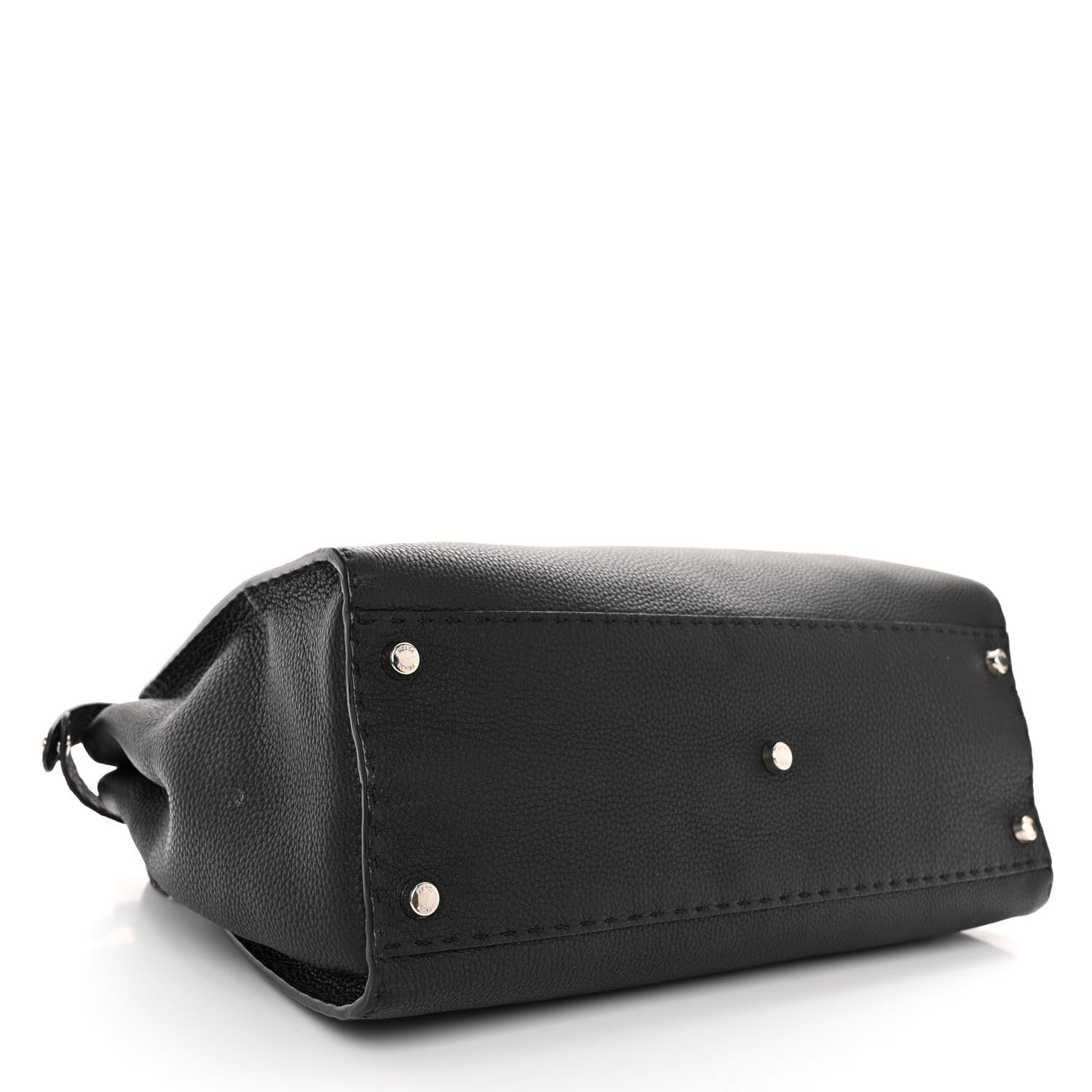 Fendi Cuoio Romano Selleria Bi-Color Large Peekaboo Iconic Satchel Black Mou 4 of 11