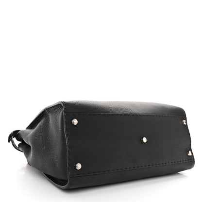 Fendi Cuoio Romano Selleria Bi-Color Large Peekaboo Iconic Satchel Black Mou 4 of 11