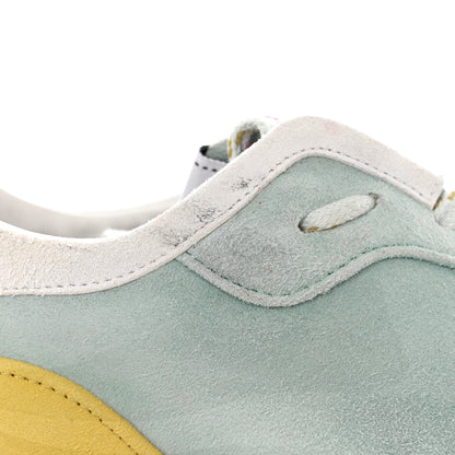 Chanel Fabric Suede Kidskin CC Sneakers 41 Light Turquoise Fuchsia Yellow 9 of 10