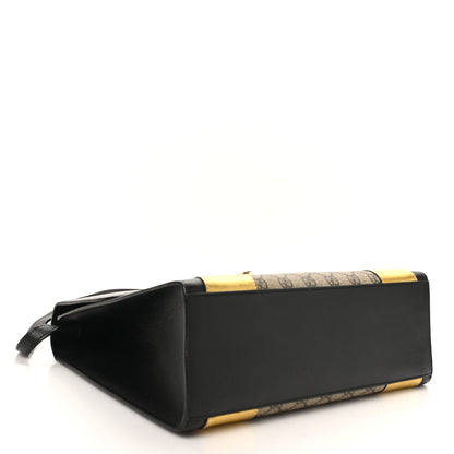 Gucci Nappa GG Supreme Monogram Medium Osiride Top Handle Bag Black Oro Vecchio Beige Ebony 4 of 13