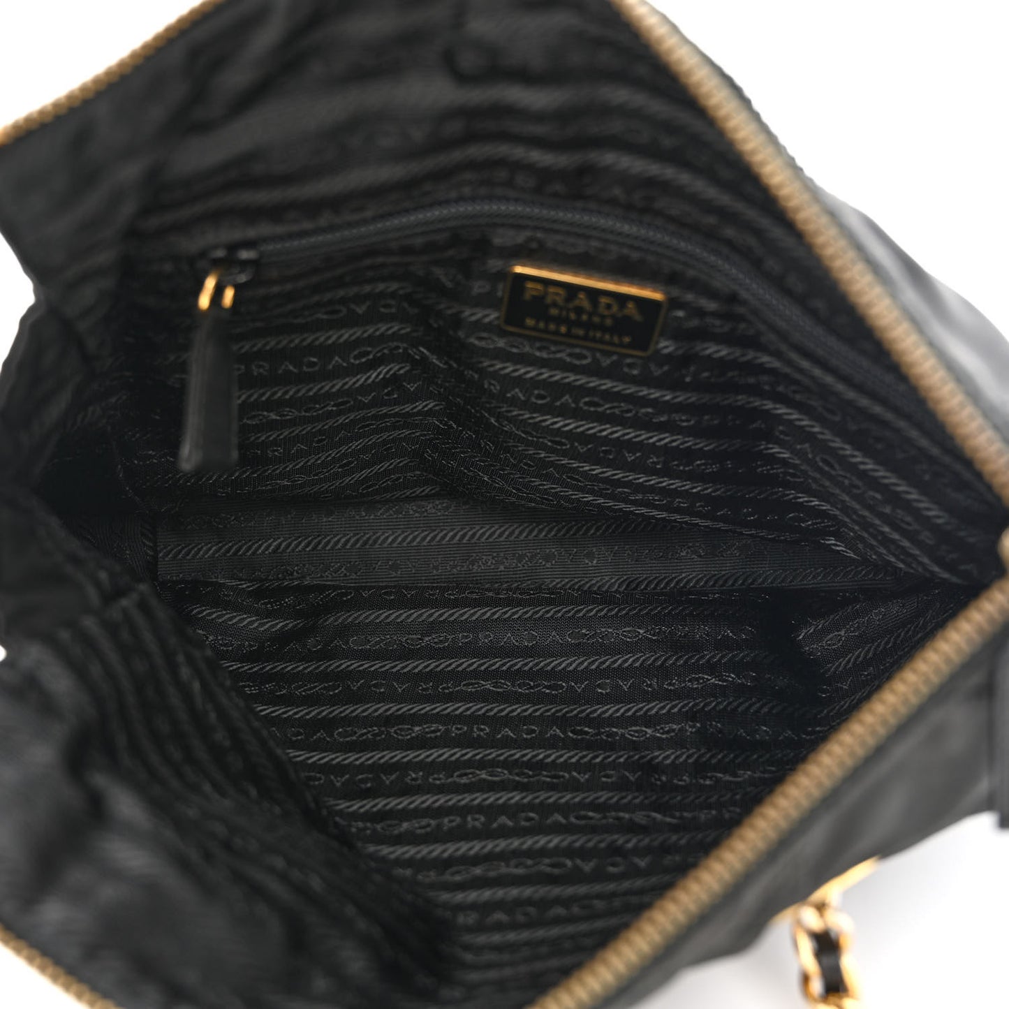 Nylon Tessuto Quilted Shoulder Bag Black