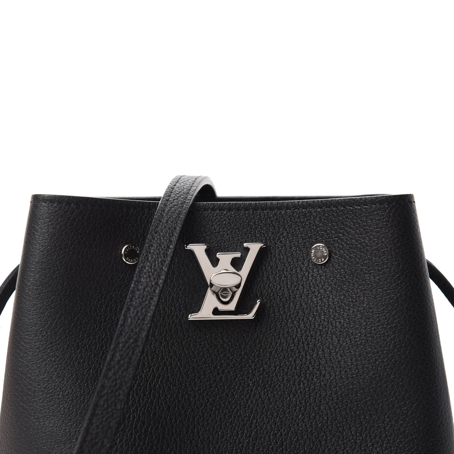 Calfskin Nano Lockme Bucket Black