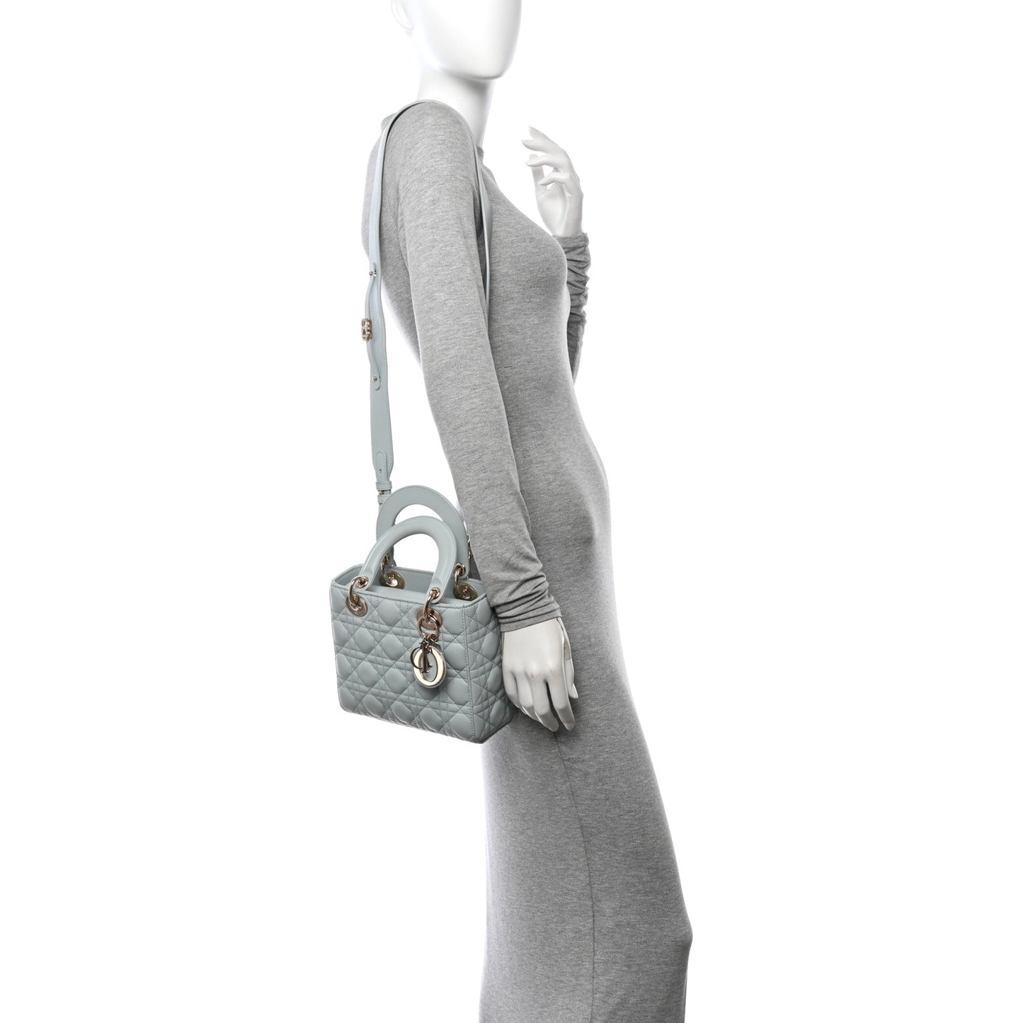 Lambskin Cannage Small My ABCDior Lady Dior Shirt Blue