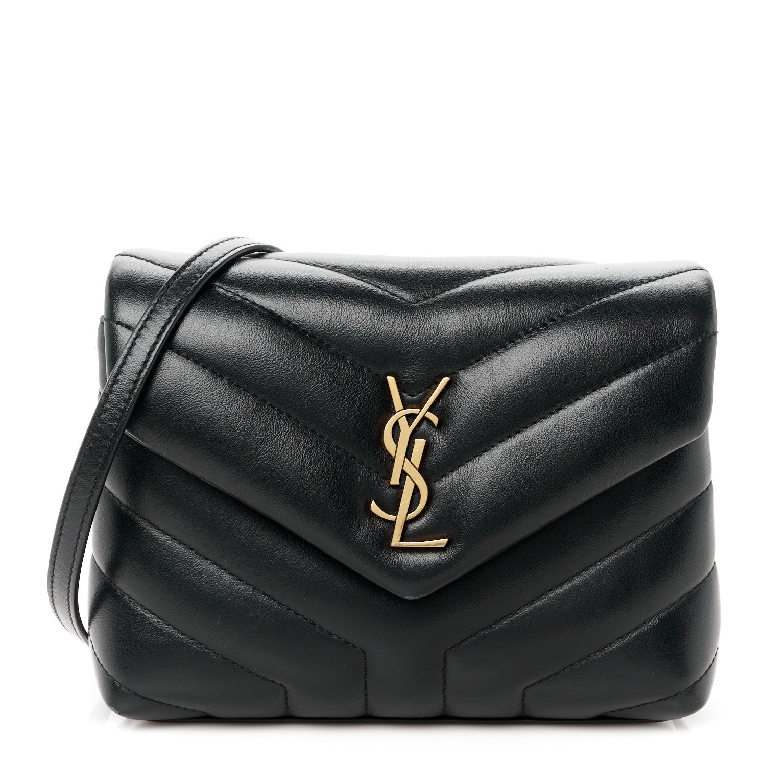 Saint Laurent Calfskin Y Quilted Monogram Toy Loulou Crossbody Bag Black 1 of 12
