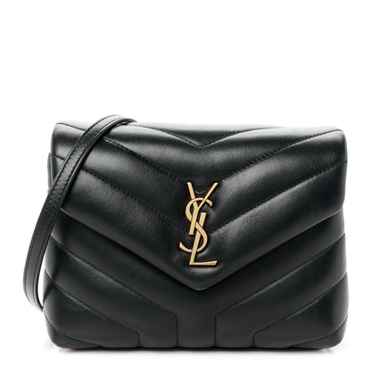Saint Laurent Calfskin Y Quilted Monogram Toy Loulou Crossbody Bag Black 1 of 12
