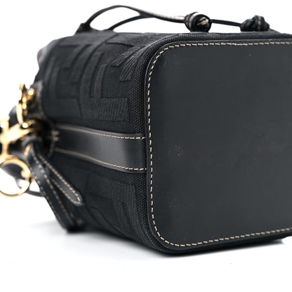 Fendi Canvas Vitello King F is Fendi FF Embroidered Mini Mon Tresor Bucket Bag Black 10 of 16