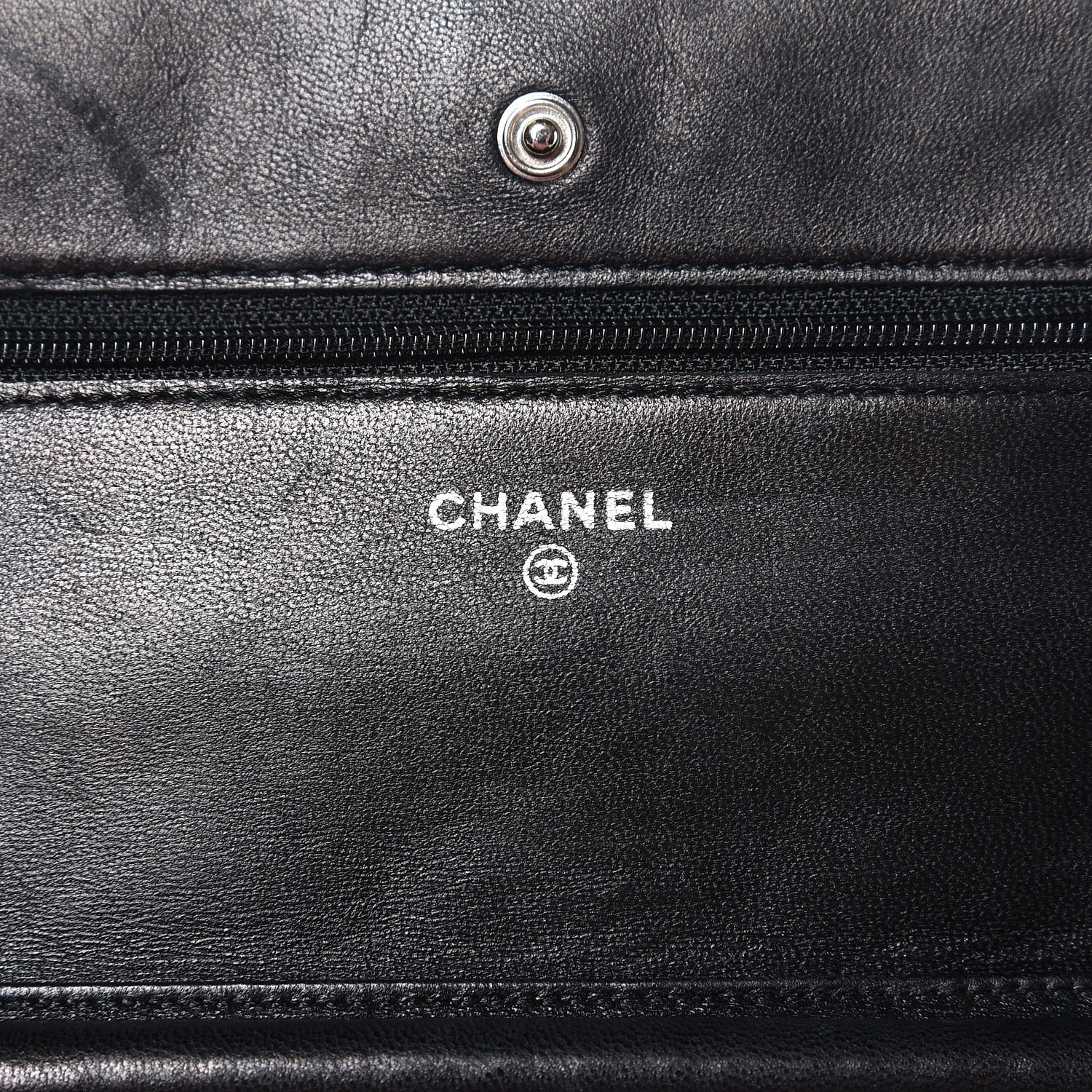 Chanel Lambskin Quilted Wallet On Chain WOC Black 6 of 8