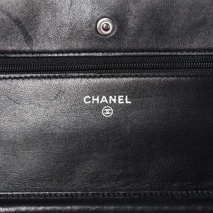 Chanel Lambskin Quilted Wallet On Chain WOC Black 6 of 8