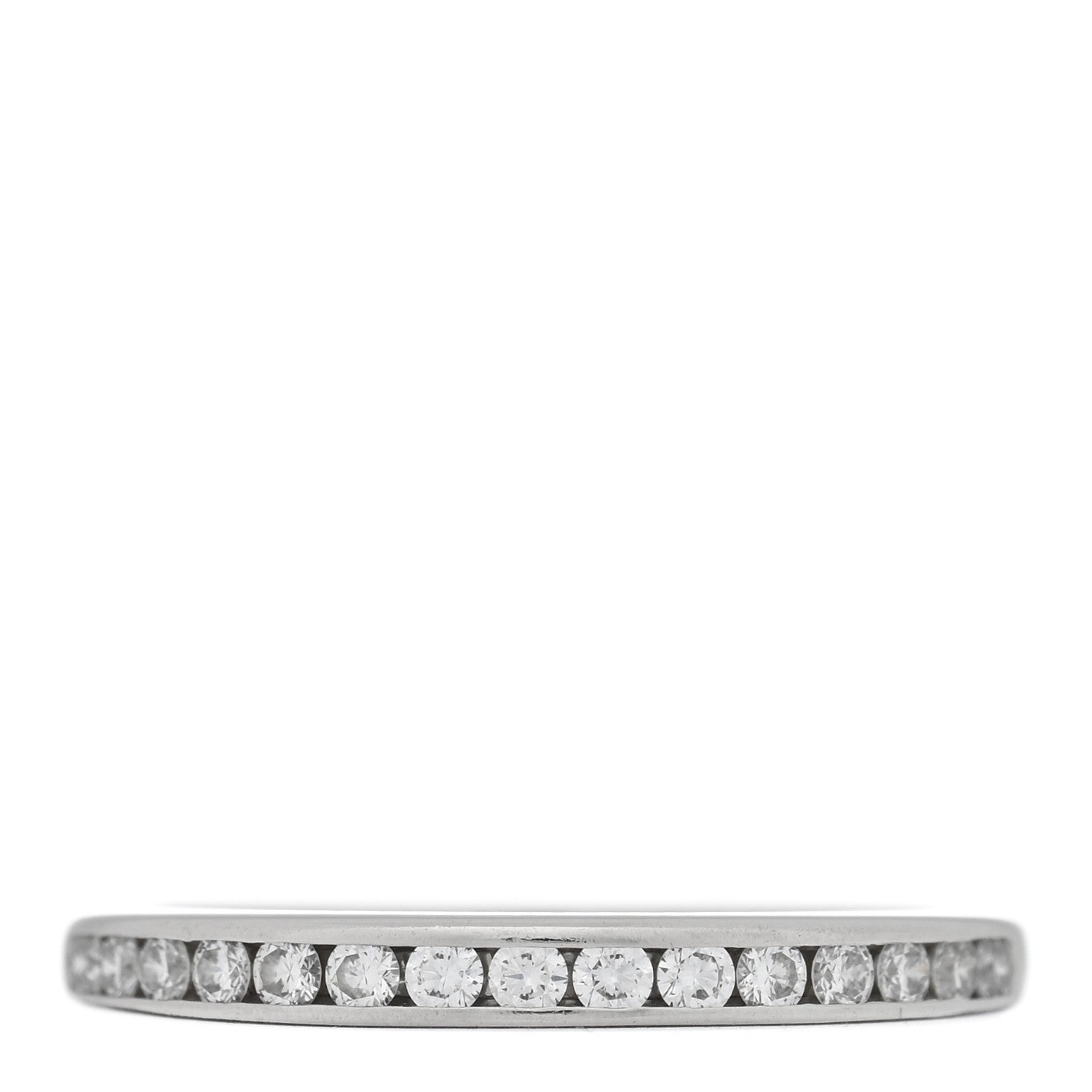 Tiffany Platinum Diamond 2.5mm Half Circle Wedding Band Ring 48 4.5 1 of 5