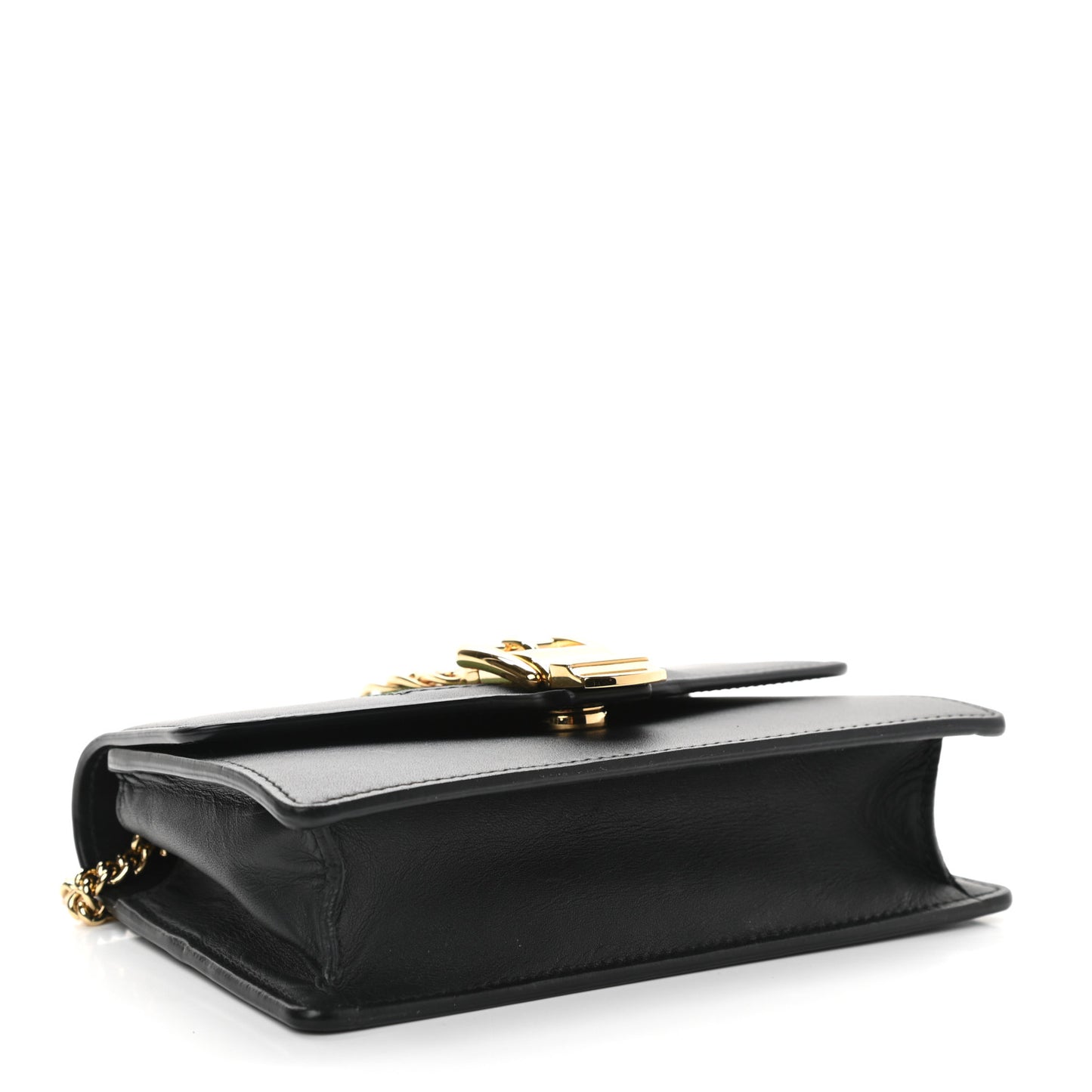 Calfskin Super Mini Sylvie Chain Shoulder Bag Black