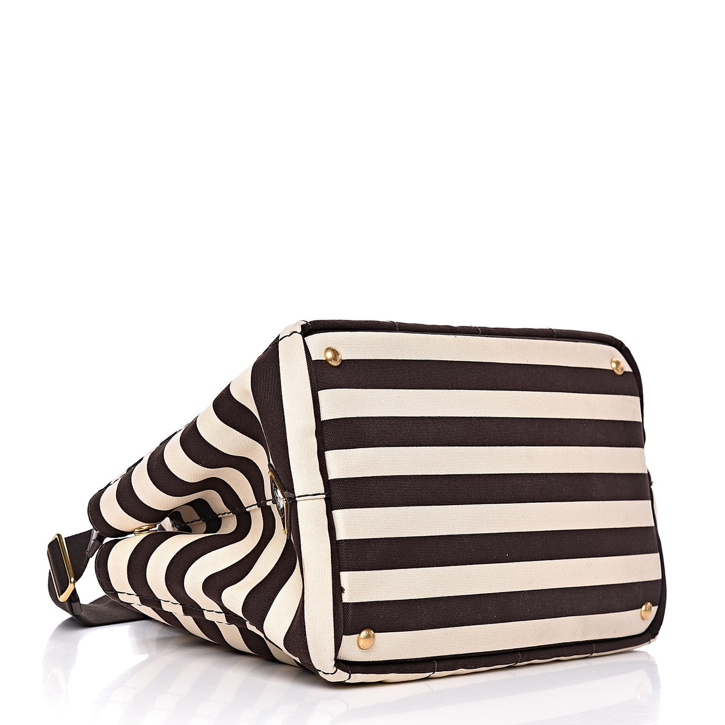 Canapa Striped Logo Tote Tabacco