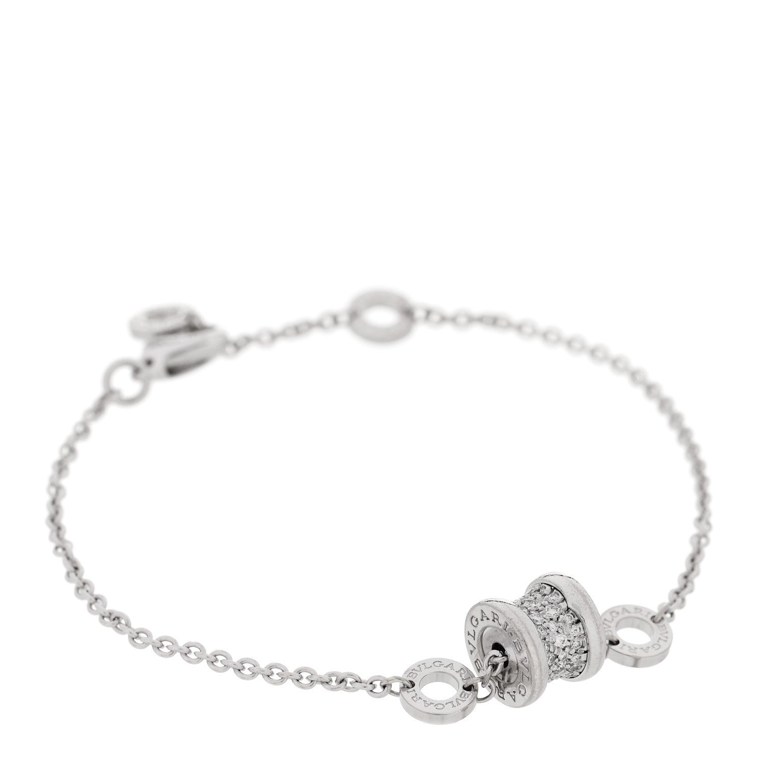 Bulgari 18K White Gold Diamond B.Zero1 Bracelet SM 1 of 3